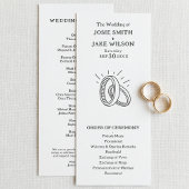 Programme Minimal wedding rings wedding ceremony program