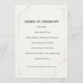 Programme Minimalist Charcoal Line Wedding Ceremony Program (Dos)