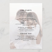 Programme Minimalist Editorial Ivory Photo Wedding Program (Dos)
