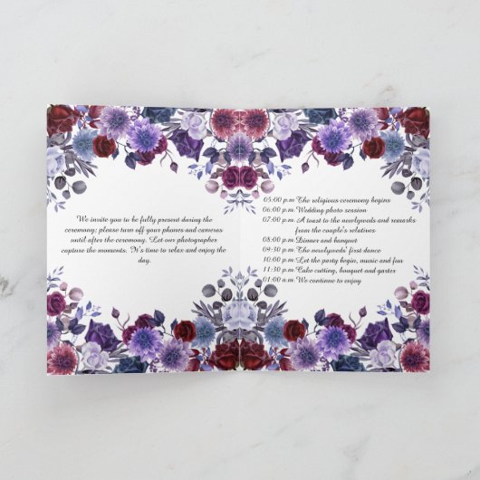 Programme Minimalist Editorial Wedding Program Folded Card (Intérieur)