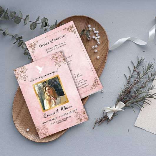 Programme Minimalist Funeral Program – In Loving Memory Phot