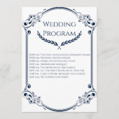 Programme Minimalist Navy Blue and White Wedding Program (Devant)
