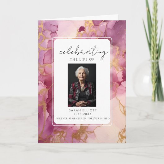 Programme Minimalist Photo Funeral Order of Service Folded (Devant)