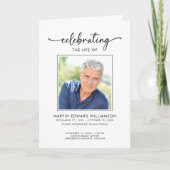 Programme Minimalist Photo Funeral Order of Service Obituary (Devant)