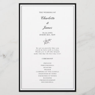 Programme minimaliste de cérémonie des Mariages de