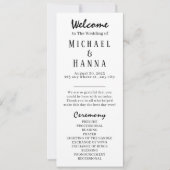 Programme minimaliste de cérémonie Mariage modifia (Devant)