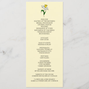 Programme minimaliste de mariage jonquille