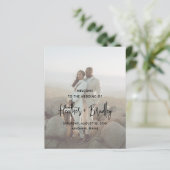 Programme minimaliste de mariage moderne noir et b (Debout devant)