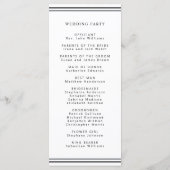 Programme minimaliste de mariage moderne noir et b (Dos)