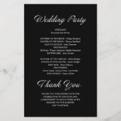 Programme minimaliste de mariage noir de script mo (Dos)