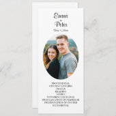 Programme minimaliste de mariage plat ovale (Devant / Derrière)