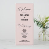 Programme minimaliste de mariage rose Dusty (Debout devant)