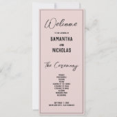 Programme minimaliste de mariage rose Dusty (Devant)
