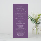 Programme minimaliste de mariage violet Script (Debout devant)