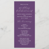 Programme minimaliste de mariage violet Script (Devant)