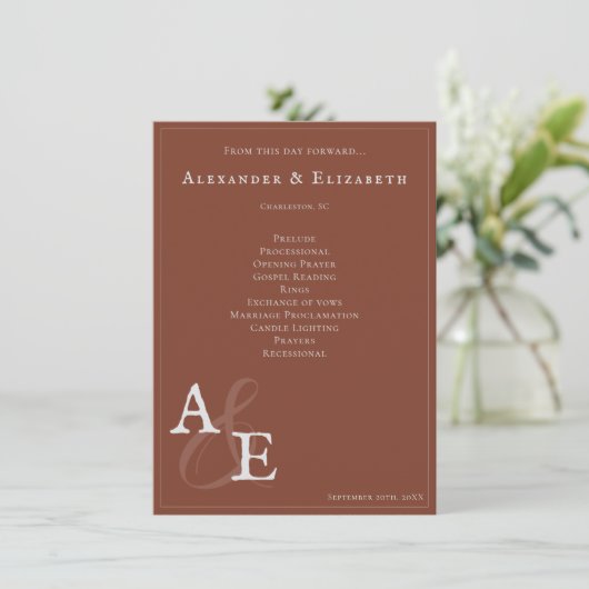 Programme minimaliste de monogramme italien Sunset (Debout devant)