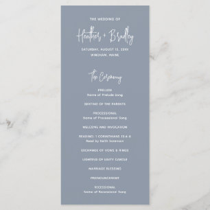 Programme Minimaliste Dusty Blue Mariage moderne