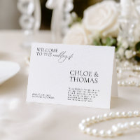Programme minimaliste Élégant de Cérémonie Mariage