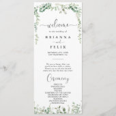 Programme minimaliste géométrique de mariage eucal (Devant)