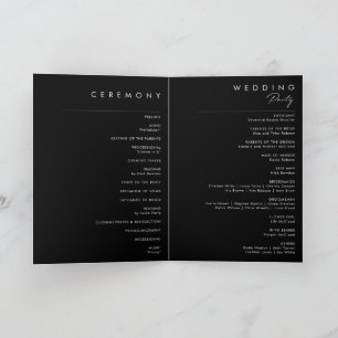 Programme Minimaliste moderne   Black Folded Wedding Program
