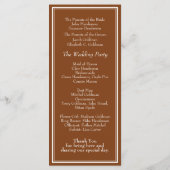 Programme minimaliste moderne de mariage Brown (Dos)