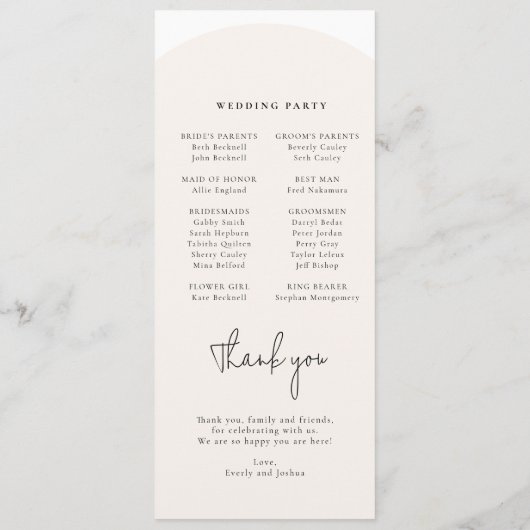 Programme minimaliste moderne de mariage d'arc (Dos)