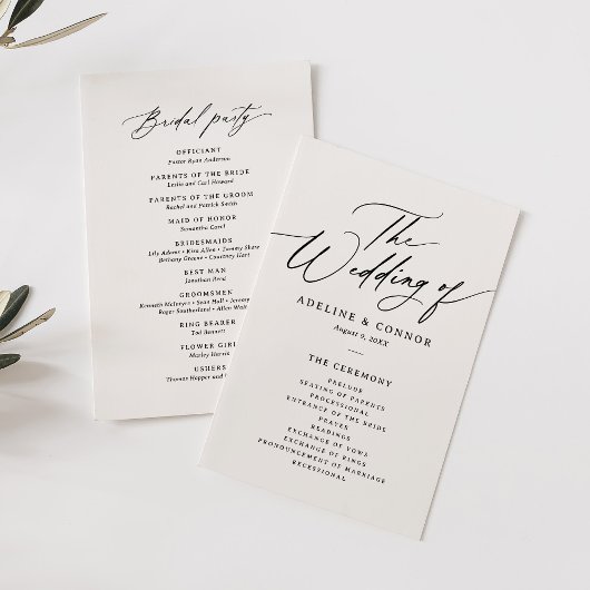 Programme minimaliste moderne de mariage de callig