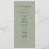 Programme minimaliste moderne de mariage vert Sage (Dos)