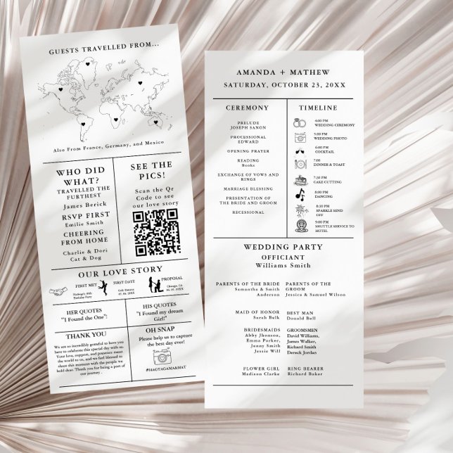 Programme minimaliste moderne d'infographie Mariag