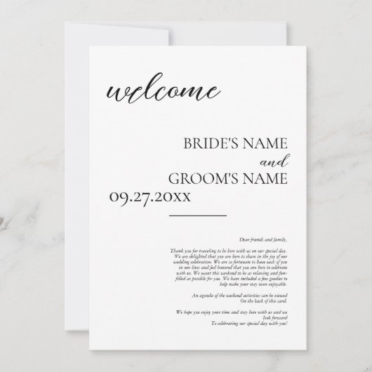 Programme minimaliste moderne simple Mariage (Devant)