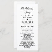 Programme Minimaliste - noir et blanc - Mariage (Devant / Derrière)