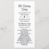 Programme Minimaliste - noir et blanc - Mariage (Devant)