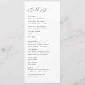 Programme Minimaliste noir et blanc Simple Mariage catholiqu (Dos)