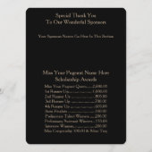 Programme Miss America Gold Crown Awards Ball Program Card (Dos)