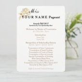 Programme Miss America Gold Rose Awards Ball Program Card (Debout devant)