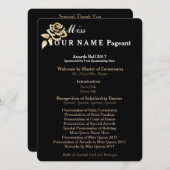 Programme Miss America Gold Rose Awards Ball Program Card (Devant / Derrière)