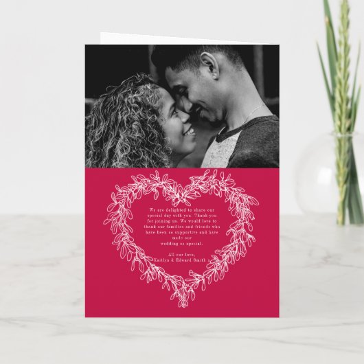 Programme Mistletoe coeur couronne rouge blanc mariage (Dos)