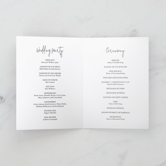 Programme Modern Black and White Chic Wedding (Intérieur)