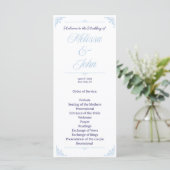 Programme Modern Blue Wedding Program French Country (Debout devant)