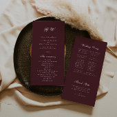 Programme Modern Burgundy Wedding Program