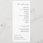 Programme Modern Ceremony Script Calligraphy Elegant Wedding (Dos)