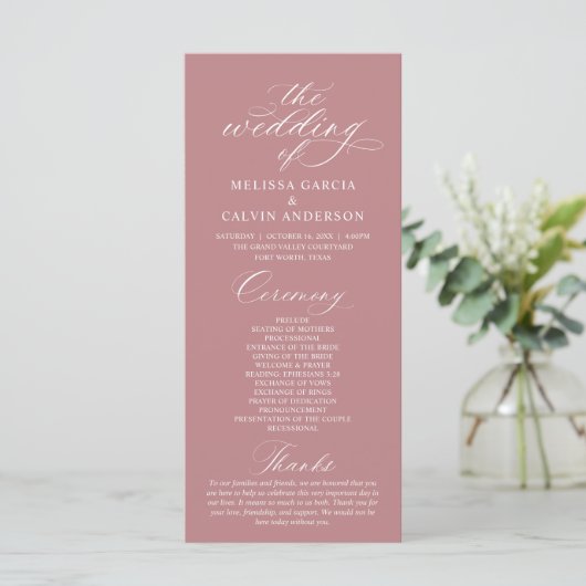 Programme Modern Classy Elegant Wedding Ceremony (Debout devant)
