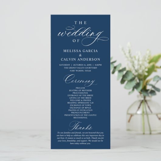 Programme Modern Classy Elegant Wedding Ceremony (Debout devant)