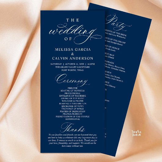 Programme Modern Classy Elegant Wedding Ceremony
