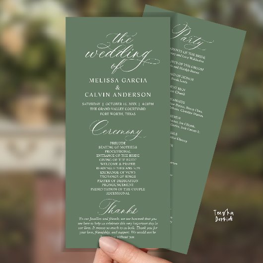 Programme Modern Classy Elegant Wedding Ceremony