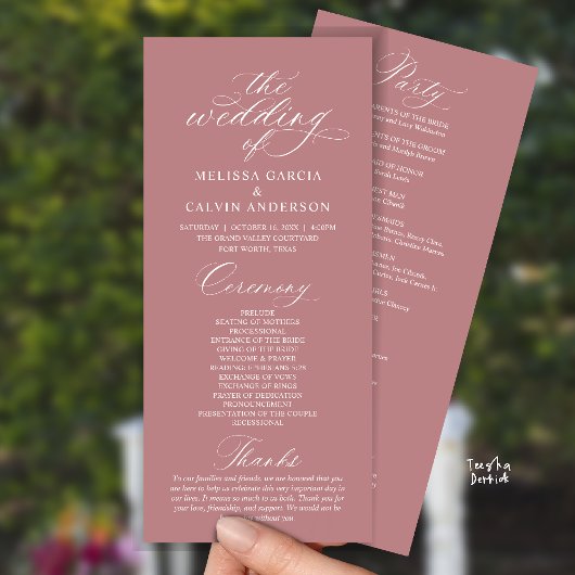 Programme Modern Classy Elegant Wedding Ceremony