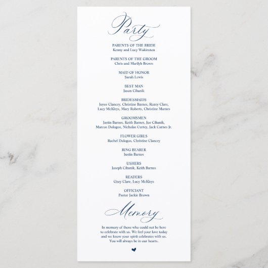 Programme Modern Classy Elegant Wedding Ceremony (Dos)