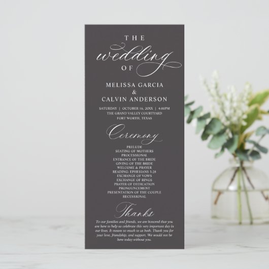 Programme Modern Classy Elegant Wedding Ceremony (Debout devant)