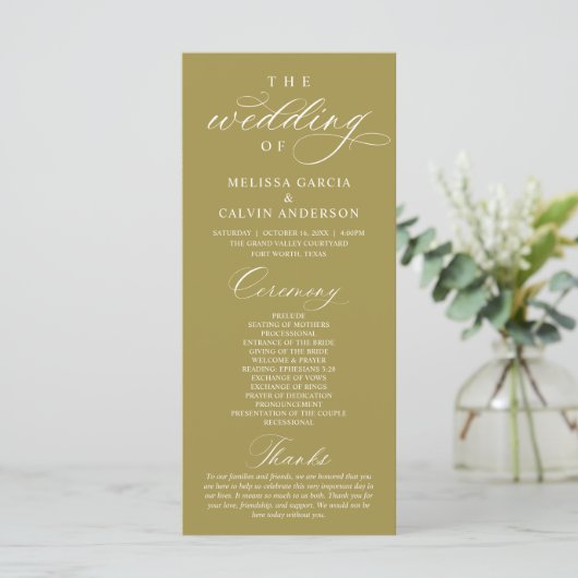 Programme Modern Classy Elegant Wedding Ceremony (Debout devant)