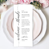 Programme Modern Classy Wedding Dinner Thank You Card